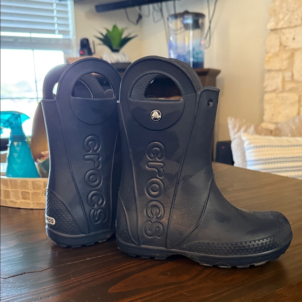 CROCS Kids' Navy Rain Boots